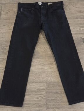 Hiroshi Kato The Pen Slim-Fit Black Raw Stretch Denim Jeans - Size 33x28"